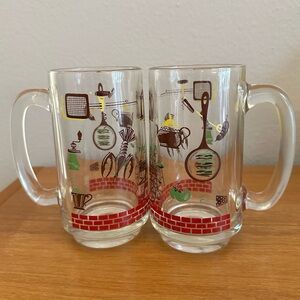 MCM - Hazel Atlas - BBQ themed beer mugs (2)